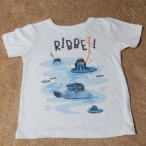 Kids White Frog Print T-Shirt
